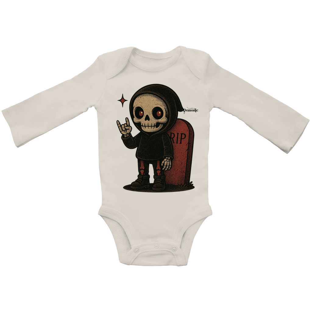 Demonic Baby - Bio Bodysuite Langarm "Graveyard Giggles" | Unisex | Gothic Streetwear
