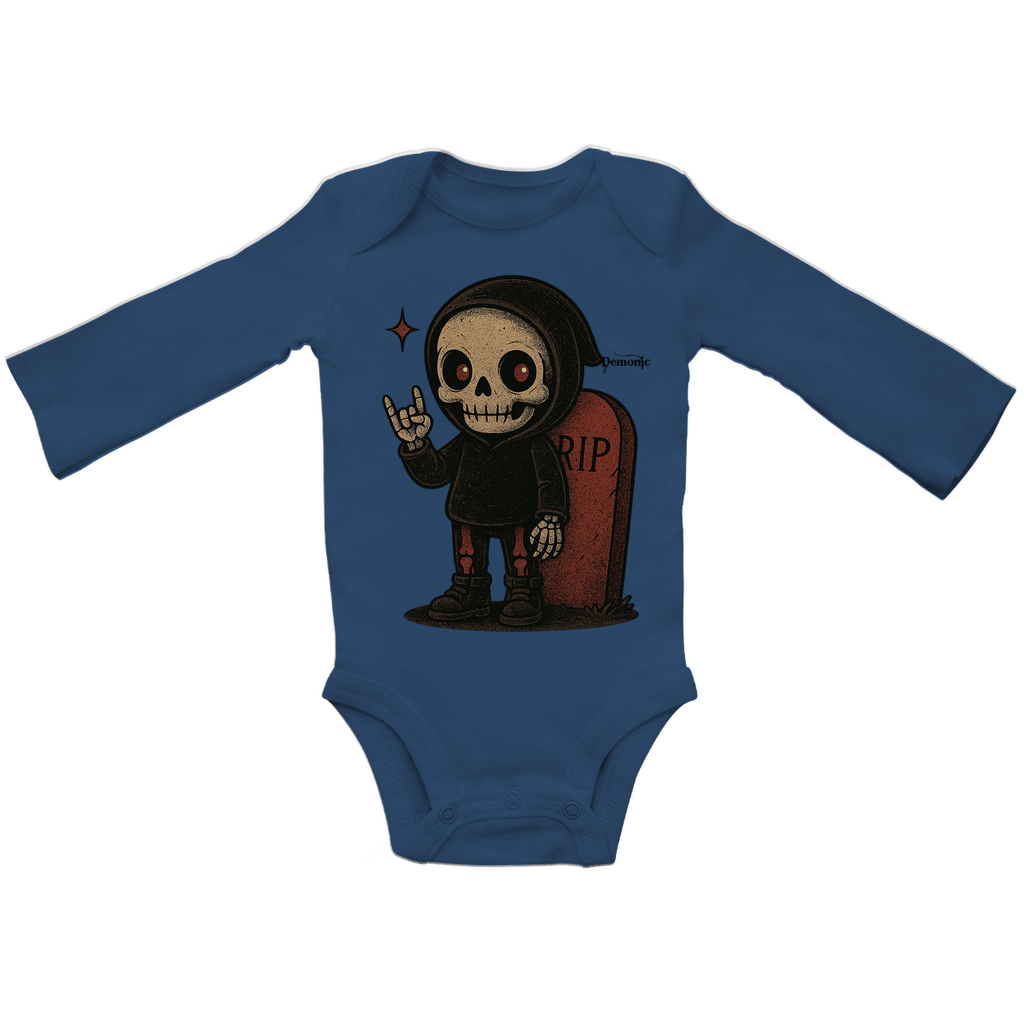 Demonic Baby - Bio Bodysuite Langarm "Graveyard Giggles" | Unisex | Gothic Streetwear