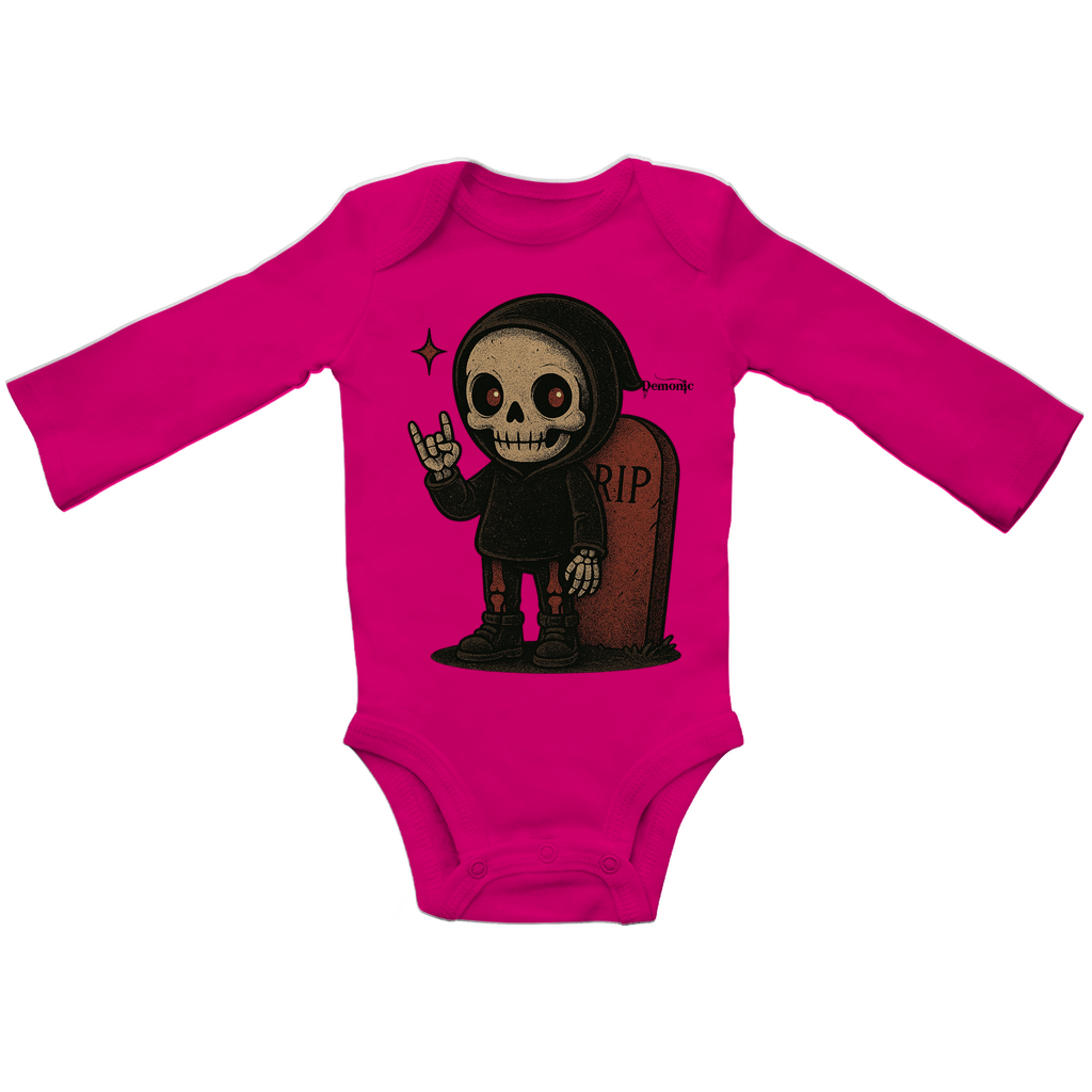 Demonic Baby - Bio Bodysuite Langarm "Graveyard Giggles" | Unisex | Gothic Streetwear