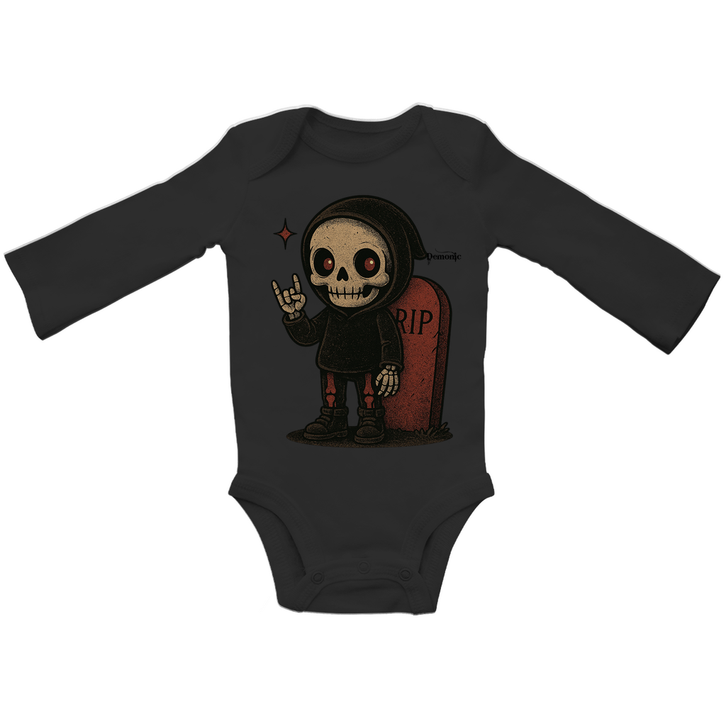 Demonic Baby - Bio Bodysuite Langarm "Graveyard Giggles" | Unisex | Gothic Streetwear