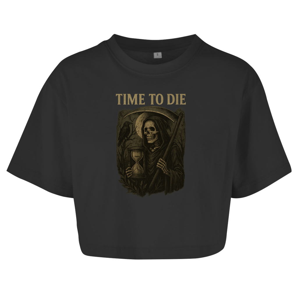 Demonic Oversized Crop Top - Time to Die | Women | Gothic Streetwear