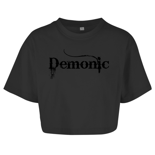 Demonic Oversized Crop Top | Women | Gothic Streetwear