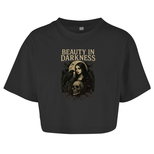 Demonic Oversized Crop Top - Beauty in Darkness V2 | Women | Gothic Streetwear