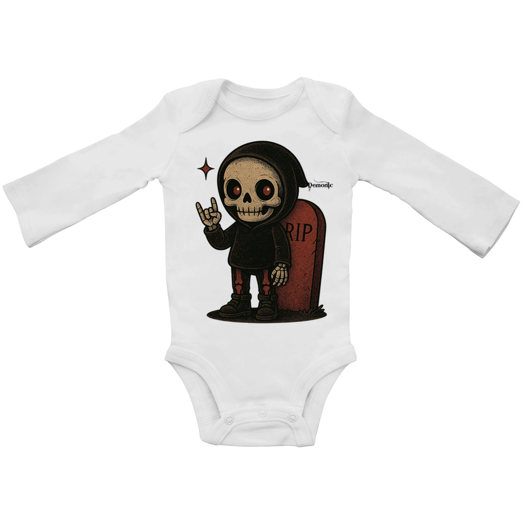 Demonic Baby - Bio Bodysuite Langarm "Graveyard Giggles" | Unisex | Gothic Streetwear