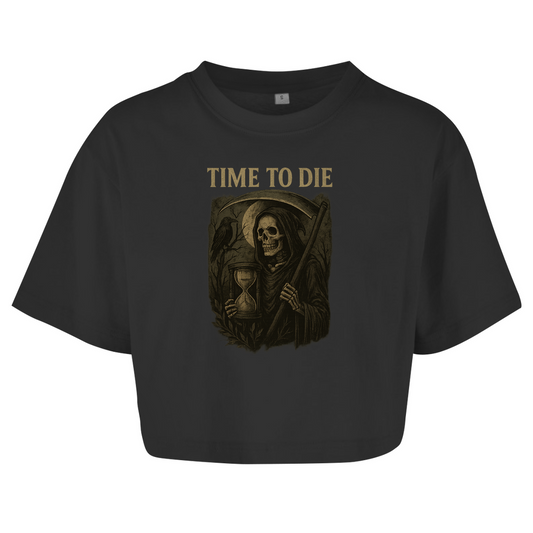 Demonic Oversized Crop Top - Time to Die | Women | Gothic Streetwear